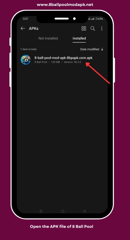 Step 3 Open the APK file of 8 Ball Pool